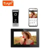 Дверные звонки Tuya 7/10 дюймов видео Wi -Fi Intercom Tuya Smart Home Video Door Doblel System 1080p 110 ° Проводная дверная камера полное сенсорное монитор