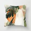 Pillow Desert Plant Leaf Pattern Printed Cover Home Decoration Polyester Fiber Sofa Car 45x45cm