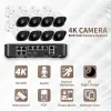 System H.265+ POE Security Camera System Kit Audio Record 8MP Face Detect Surveillance IP Camera IR Outdoor Waterproof CCTV Video Set