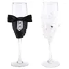 Casas de vinos 2 PCS Flower Crystal Champagne Flautas Mrs MRS Toasting Cups Sets para parejas de compromiso Drop