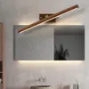 Wall Lamp Nordic Wood LED Mirror Light Rotatable Sconces Indoor Bathroom Bedroom Vanity Home Decoration Illumination
