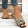 Slippers Leopard Leopard Square Square Toe Summer Sundals Sheos Sheos