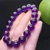 Link Bracelets 12MM Natural Uruguay Amethyst Bracelet Women Beautiful Colorful Crystal Energy Healing Fashion Gemstone Jewelry