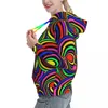 Kobiety damskie Trippy Streetwear Winter Circles Op Art Wzorka Zabawna Bluza Bluza Kobieta luźna graficzna bluzy graficzne