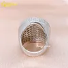 NOUVEAU QUIVIE BLING 925 Silver Iced Out VVS Diamond Round Hop Hop Moisanite Ring