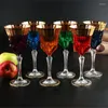 Bicchieri di vino Calice di cristallo di lusso 24k Gold Glass Cups Flauto Coppe Crea creativa Bar El Party Bere Ware