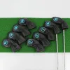 Tees 9 ПК/Set Headcovers для железных наборов клубов синий красный белый черный цвет водонепроницаемые Pu Golf Iron Cover Heads Защитник