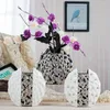 Vases Modern Simplicity Ceramic Vase Hand Inlaid Drill Plating White/silver Arrangement Flower Art Wedding Home Decoration