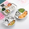 Plates Stainless Steel Divided Plate Cartoon Serving Platter Dinner Tray Lunch Container For Kids Children School