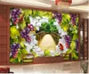 Papéis de parede Papéis de parede 3D personalizados paisagem de uvas verde decoração de pano de fundo da TV