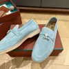 Summer Walk Kvinnor Flat Heel Casual Shoes Mens Tasman Vintage Loafers Suede Dress Shoe Luxury äkta läder Sneakers Designer Moccasin Slip On Gift Shoe