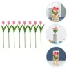 Decoratieve bloemen 8 pc's nep planten simulatie tulpen tulpen ornament gesimuleerd decoreren boeket paarse bruid