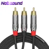 Amplificador Nobsound Ofc 1Male a 2male RCA Cabine para subwoofer / amplificador Goldplated
