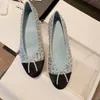 Free Shipping Designer Chanells Shoes Balet noir sandales sandales pour hommes et femmes chaussures pour danseuses de ballet【code ：1】
