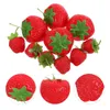 Party Decoration 10 Pcs Simulated Strawberry Model Faux Large Artificial Fruits Po Models Strawberries Silk Cloth