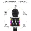 Microphones Karookes sans fil microphone Handheld Portable Enceinte à la maison KTV Player avec des lumières LED de danse Fonction d'enregistrement pour les cadeaux pour enfants