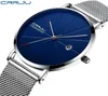 CRRJU MEN039S Watchs New Luxury Brand Men Men Fashion Sports Quartzwatch STRAP MESH SEM