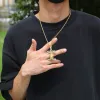 Ожерелья хип -хоп ювелирные украшения Deathrow записывают подвесные ожерелья для мужчин замаскивали кубические циркониевые чары 18K золотые медные подвески