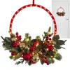 Decorative Flowers Lighted Artificial Christmas Wreath Creative And Warm With Timer Baubles