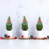 Flores decorativas 24 PCs Christmas Wreath Window Mini guirlandas penduradas ornamentos de brinquedo anel de brinquedo Sisal seda