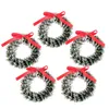 Decorative Flowers 5 Pcs Decorate Christmas Wreath Bow Garland Wall Hanging Artificial Iron Small