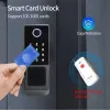 屋外の防水TTLOCKまたはTUYA WIFIスマートロック二倍指紋ロックICカードデジタルキーパッドホーム電子ドアロック