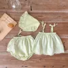 Clothing Sets 3PCS Set Cute Born Baby Girl Summer Clothes Sleeveless Strap Tank Tops Skirted Bloomers Shorts Headband Outfits Princess Suit