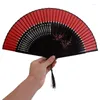 Decoratieve beeldjes Handheld Flower Folding Fan Vintage Silk Bamboo Hand Fans met kwastjes voor vrouwelijke uitvoeringen Dansdecoraties