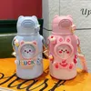 Schattige thermosfles kinderfles kawaii 550 ml kettle draagbare buitenroestvrij stalen stalen stroming cup school kinderen cartoonfles 240322