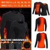 Zet winterverwarming ondergoed Heren dames Smart USB elektrisch verwarmde thermische fleece tops wasbare ski ondergoed lange mouw t shirts