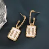 Brand Classic Crystal Charm Earrings Fashion Hoop örhängen för kvinnor Luxury S925 Silver Crystal Rhinestone Designer örhängen smycken Party Accessories