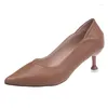 Sapatos de vestido saltos altos para mulheres temperamento solet single spring outono elegante bombas de trabalho de cor sólida bombas zapatos de tacon