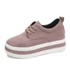 Fitnessskor kvinnor lägenheter sneakers spring moccasin mode creepers lady loafers damen glid på 5 cm plattform koreansk stil