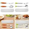 Dinnerware Sets Spoon and Fork com Caso Case Tea 304 Aço inoxidável reutilizável para o escritório de viagens de cozinha Apertizadores de acampamento