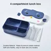 Serviesgoed Bento Box Kids 4-compartimenten herbruikbare container Outdoor Lunch Case