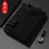 Men's Sweaters Winter 100 Wool Sweater Men Cable Top Fashion Clothes Mens White Clothing Vintage Black Pullover Luxury Knit Streetwear