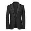 Men's Suits Light Blue Single Button Suit Jacket Fashion Slim Dress Coat Wedding/Party/Office Blazers Yellow Black Navy Gray Available