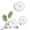 Relógios de parede madeira redonda redonda de relógio de mudo digital para tempo silencioso pontudo