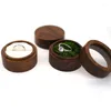 Caixa de capa de anel de casamento de embrulho de madeira de madeira