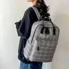 Skolväskor Fashion Girl College Casual Portable Women ryggsäck Randig bok Laptop Bag For Teenage Travel Shoulder Ruckssack
