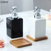 Liquid Soap Dispenser 1st 2024 Ceramic Retro Stone Shampoo Bottle For El Badrum Lotion Portabla hushållsartiklar