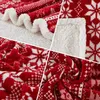 毛布クリスマストナカイサンタクロース雪だるまを投げる二重層肥厚ふわふわの柔らかいフリースフランネルの家の装飾