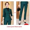 Dames tweedelige broek Tesco Office Vrouwen passen bij Red Blazer Formele zakelijke outfits voor professionele vrouwelijke herfst Winter Interview Jacket 2