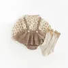 Clothing Sets Spring Summer Born Baby Girl Clothes 2 Pcs Cotton Floral Bloust Romper Dress Ruffled Infant Outfit Suit