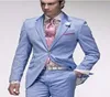 Ljusblå tuxedo 2016 billiga mode bröllop kostymer för män formell kostym brudgum tuxedos tailcoat jackapantsstie3612948
