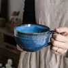 Tasses de personnalité créative tasse de petit déjeuner lait de céréales mignon tasse en céramique ménage quotidienne à grande capacité café isolé avec cuillère