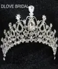 Настоящий PO Потрясающий хрустальный свадебный конкурс красоты Big Royal Crown Factory Accessories Head Tiaras Pram Party 6688434