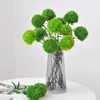 Fleurs décoratives 5pcs Green artificiel Dianthus Latex Onion Ball Fake Plants DIY Bouquet de mariage DÉCOR DÉCOR