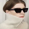 2024 Designer fashion luxury designer sunglasses New Women's Advanced Plate Slim Shading Sun UV Protection Cat Eye Sunglasses