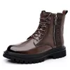 Stiefel Waerta Punk Style Leder Motorrad High Top Herren lässige Schuhe vielseitige Klassiker Männlicher Knöchel warme Winterschuhschuhe